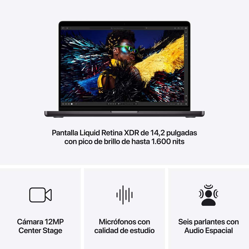 MacBook Pro de 14 pulgadas: Chip M4 Pro de Apple con CPU de 12 núcleos y GPU de 16 núcleos, 512 GB SSD - Negro espacial