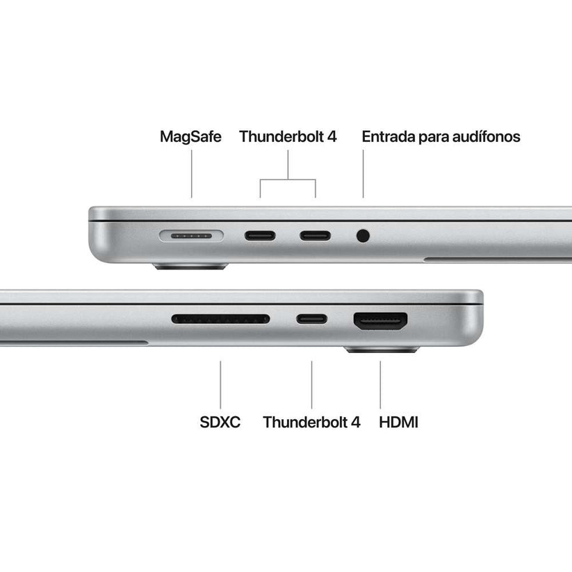 MacBook Pro de 14 pulgadas: Chip M4 de Apple con CPU de 10 núcleos y GPU de 10 núcleos, 1 TB SSD - Plata