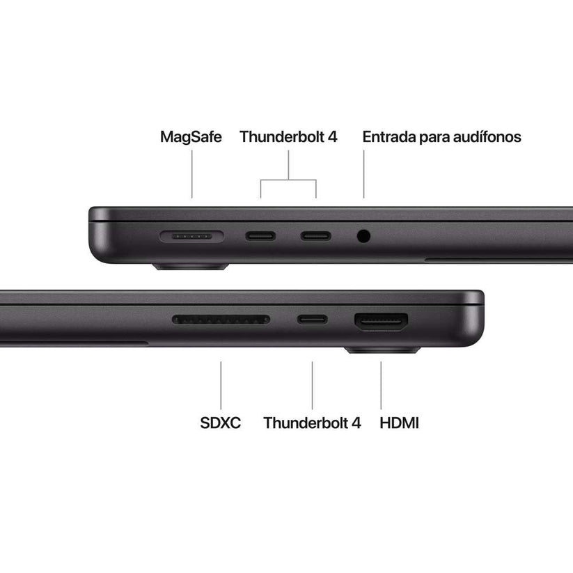 MacBook Pro de 14 pulgadas: Chip M4 de Apple con CPU de 10 núcleos y GPU de 10 núcleos, 1 TB SSD - Negro espacial