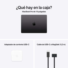 MacBook Pro de 14 pulgadas: Chip M4 de Apple con CPU de 10 núcleos y GPU de 10 núcleos, 512 GB SSD - Negro espacial