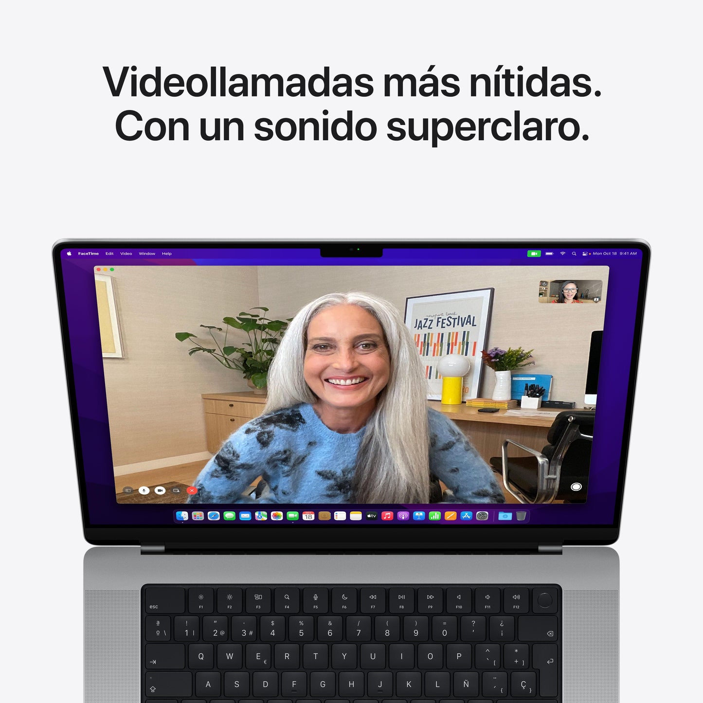 MacBook Pro de 16 pulgadas: Chip M1 Pro de Apple con CPU de diez núcleos y GPU de dieciséis núcleos, 512 GB SSD - Plata