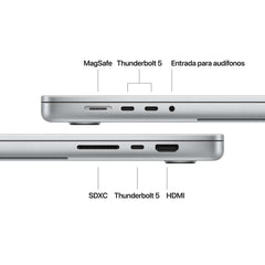MacBook Pro de 16 pulgadas: Chip M4 Max de Apple con CPU de 14 núcleos y GPU de 32 núcleos, 1 TB SSD - Plata