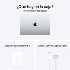 MacBook Pro de 16 pulgadas: Chip M4 Pro de Apple con CPU de 14 núcleos y GPU de 20 núcleos, 512 GB SSD - Plata