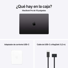MacBook Pro de 16 pulgadas: Chip M4 Max de Apple con CPU de 14 núcleos y GPU de 32 núcleos, 1 TB SSD - Negro espacial