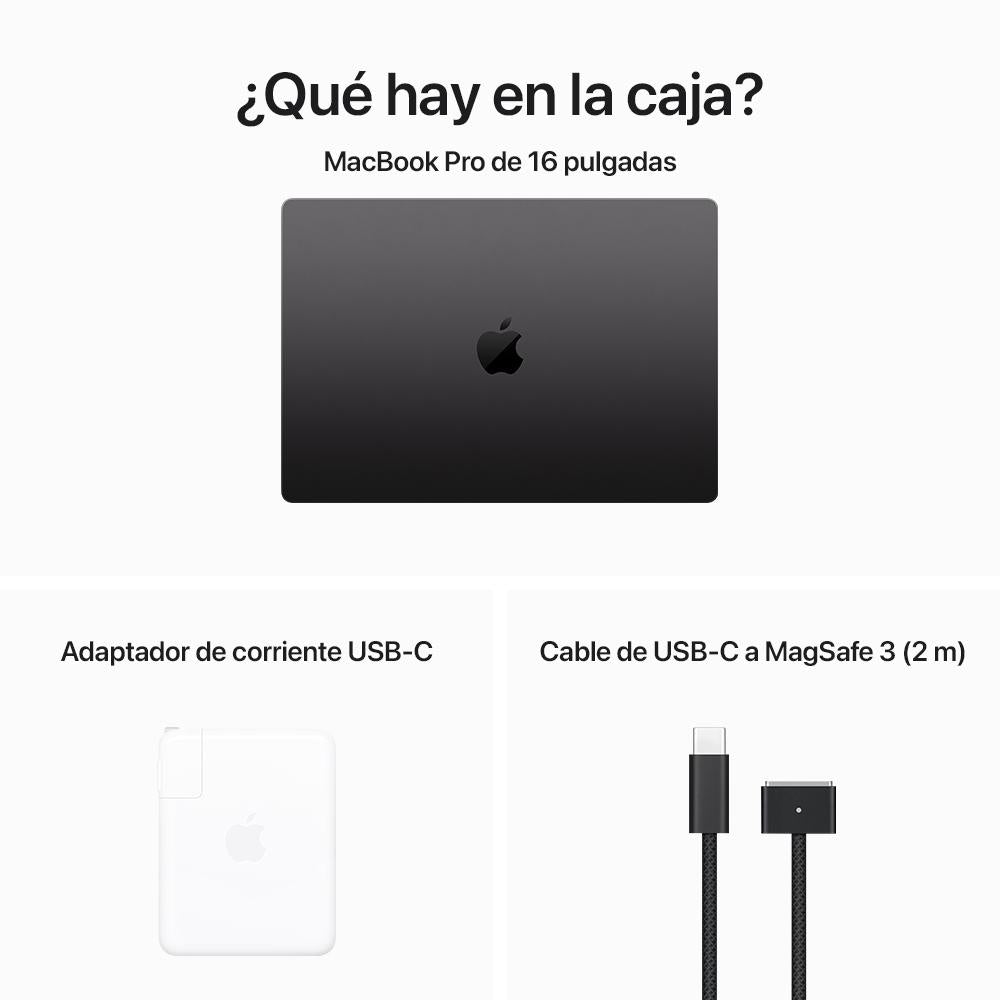 MacBook Pro de 16 pulgadas: Chip M3 Max de Apple con CPU de 14 núcleos y GPU de 30 núcleos, 1 TB SSD - Negro espacial