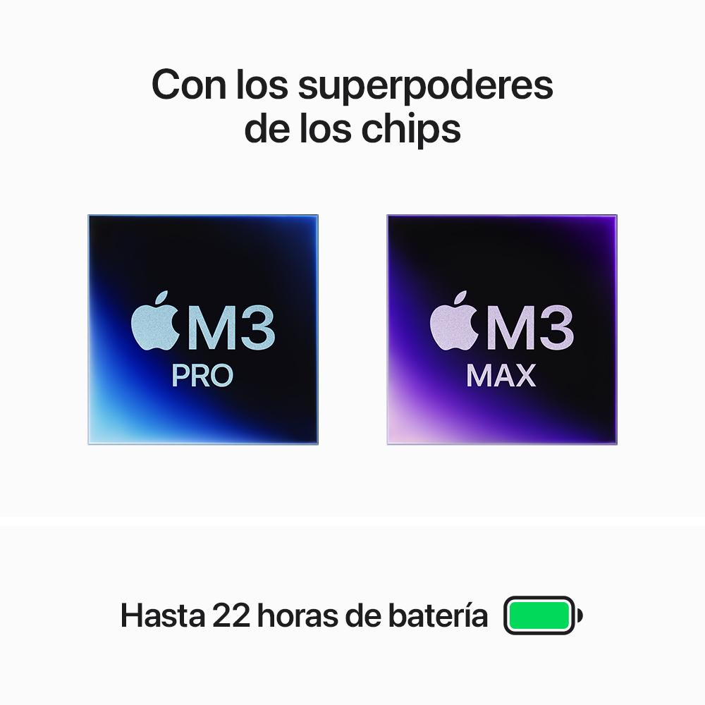 MacBook Pro de 16 pulgadas: Chip M3 Max de Apple con CPU de 14 núcleos y GPU de 30 núcleos, 1 TB SSD - Negro espacial