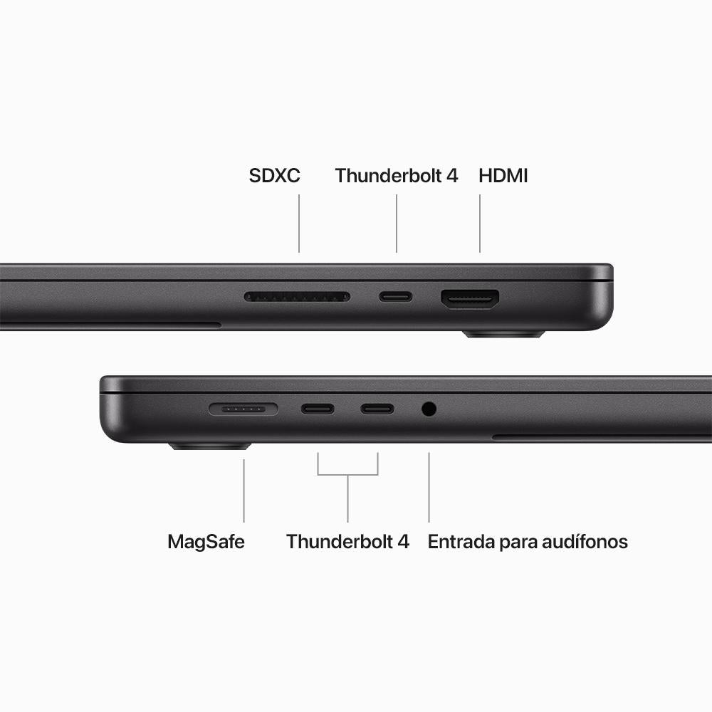 MacBook Pro de 16 pulgadas: Chip M3 Max de Apple con CPU de 14 núcleos y GPU de 30 núcleos, 1 TB SSD - Negro espacial