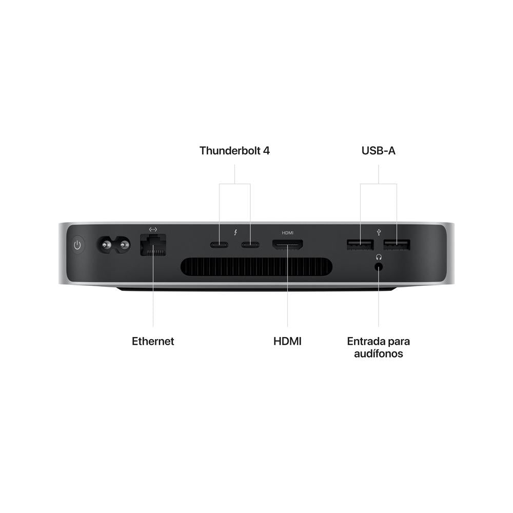 Mac mini: Chip M2 de Apple con CPU de ocho núcleos y GPU de diez núcleos, 512 GB SSD - Plata