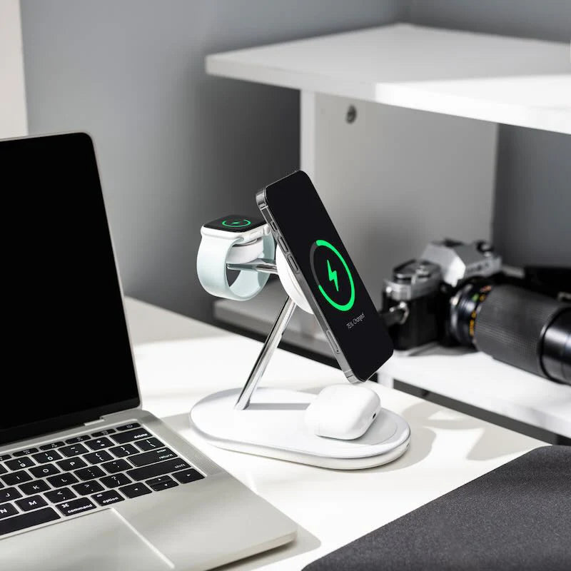 BASE DE CARGA VENTEV 3 EN 1 Qi2 15W MAGSAFE WHITE