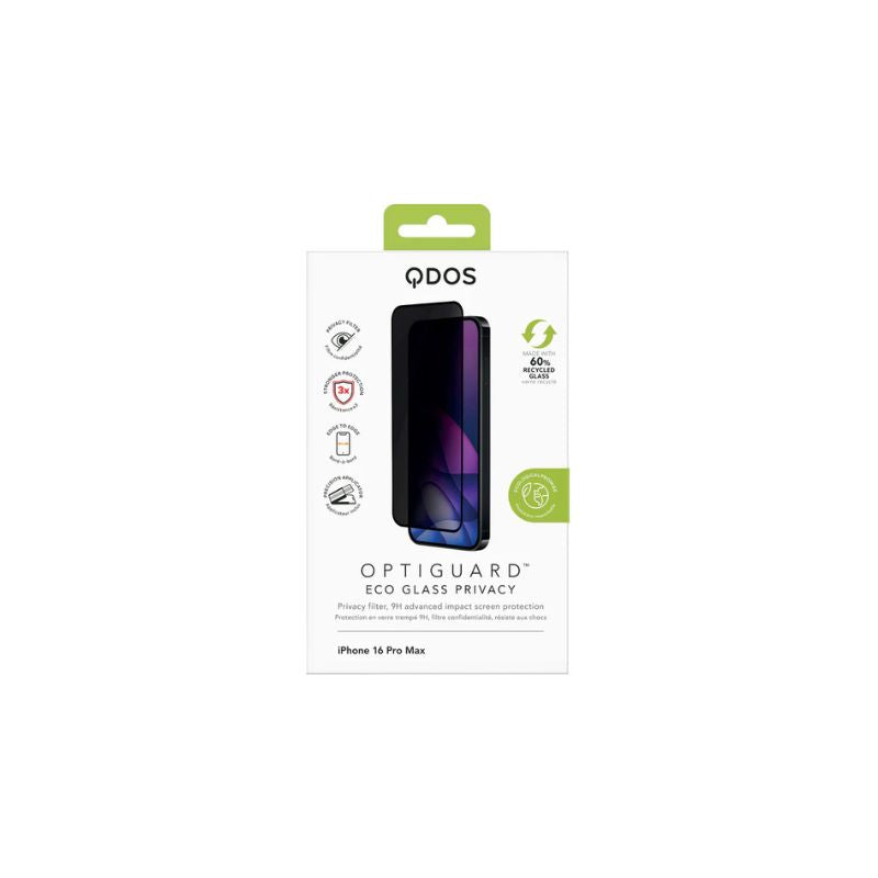 PROTECTOR DE PANTALLA QDOS OPTIGUARD PRIVACY IPHONE 16 PRO MAX