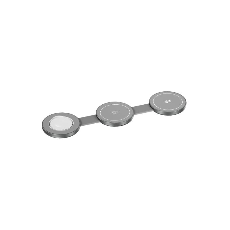BASE DE CARGA QDOS 3 EN 1 POWER GO PLEGABLE 15W QI2 GREY