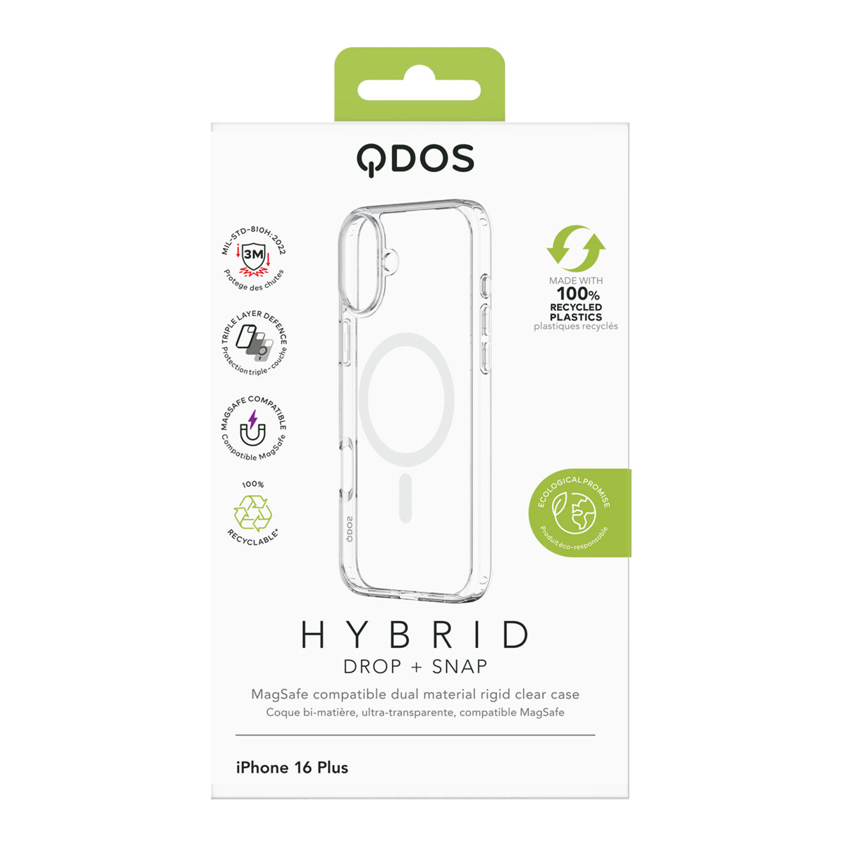 CASE QDOS HYBRID DROP MAGSAFE IPHONE 16 PLUS CLEAR