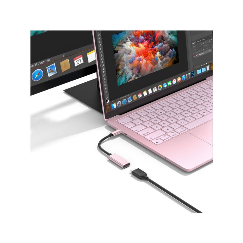 CARCASA QDOS PACK + ADAPTADOR USBC A HDMI PARA MACBOOKNEO BLUSH