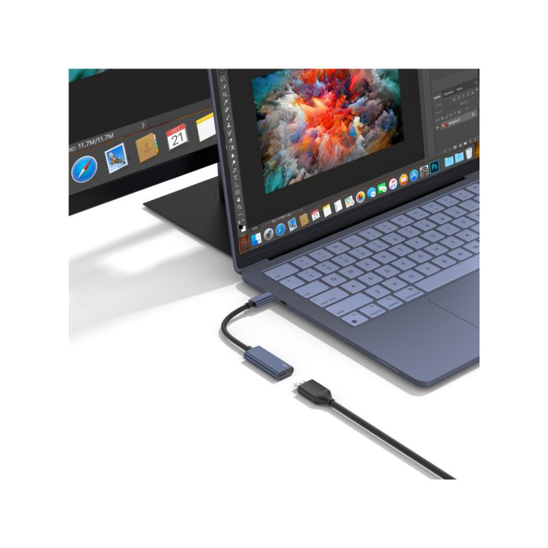 CARCASA QDOS PACK + ADAPTADOR USBC A HDMI PARA MACBOOKNEO INDIGO