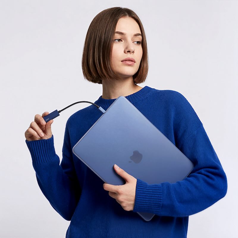 CARCASA QDOS PACK + ADAPTADOR USBC A HDMI PARA MACBOOKNEO INDIGO