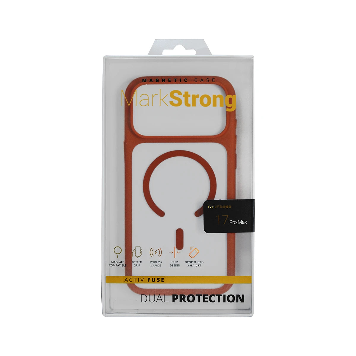 CASE MARKSTRONG IPHONE 17 PRO MAX CLEAR/ORANGE