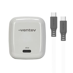 ADAPTADOR VENTEV DE PARED 45W + CABLE DE CARGA 240W USB-C