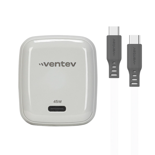 ADAPTADOR VENTEV DE PARED 45W + CABLE DE CARGA 240W USB-C