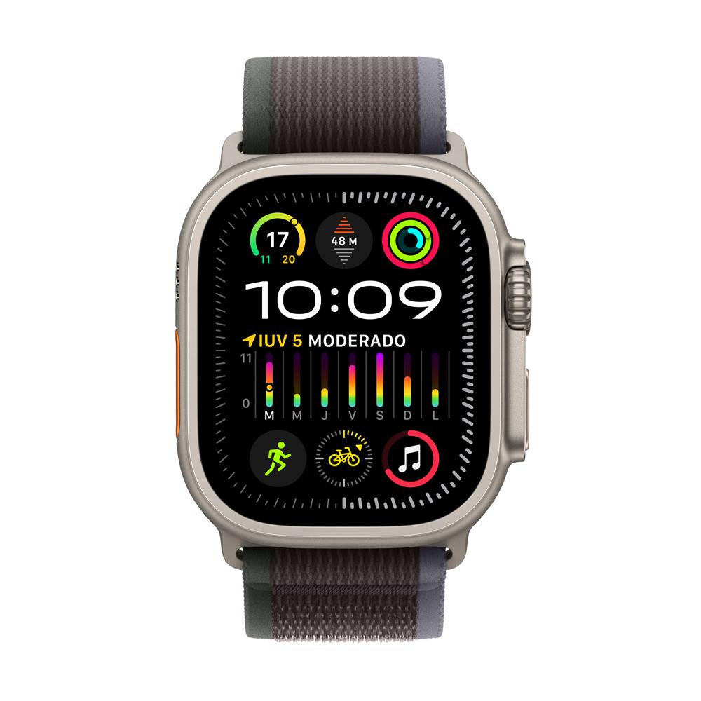 Apple Watch Ultra 2 GPS + Cellular • Caja de titanio de 49 mm • Correa Trail azul/negra - M/L