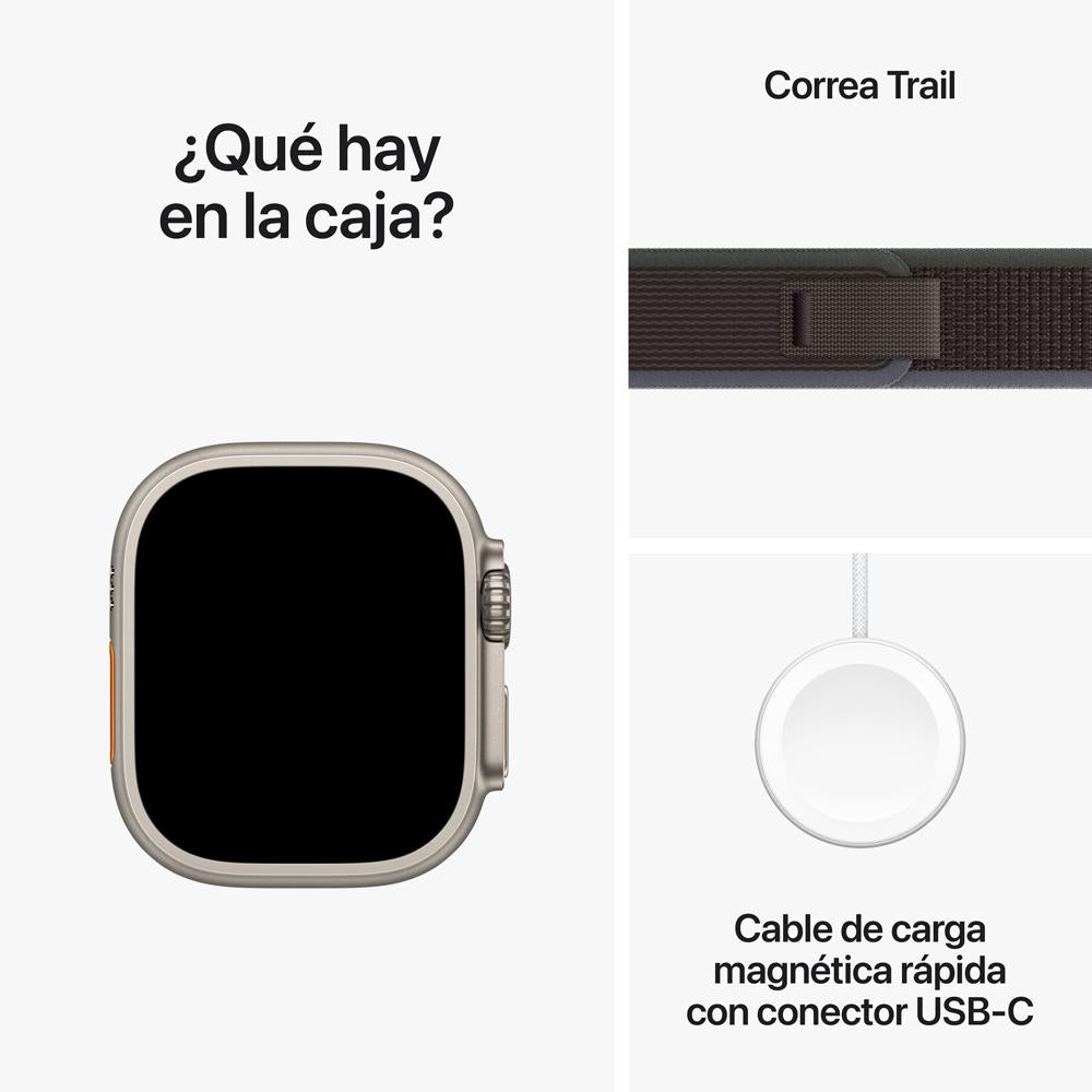 Apple Watch Ultra 2 GPS + Cellular • Caja de titanio de 49 mm • Correa Trail azul/negra - M/L