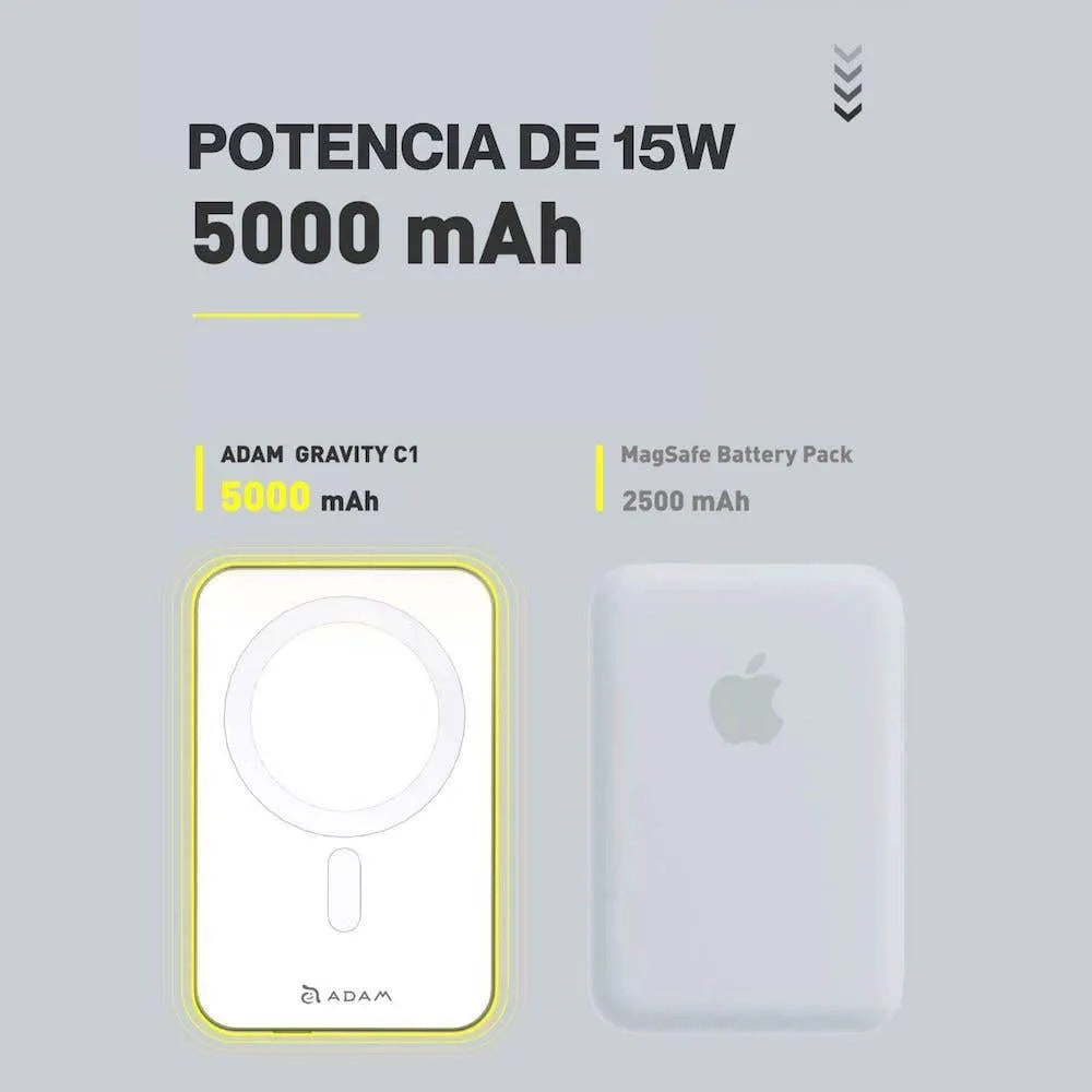 BATERIA ADAM ELEMENTS EXTERNA COMPATIBLE MAGSAFE 5000 mAh GREY