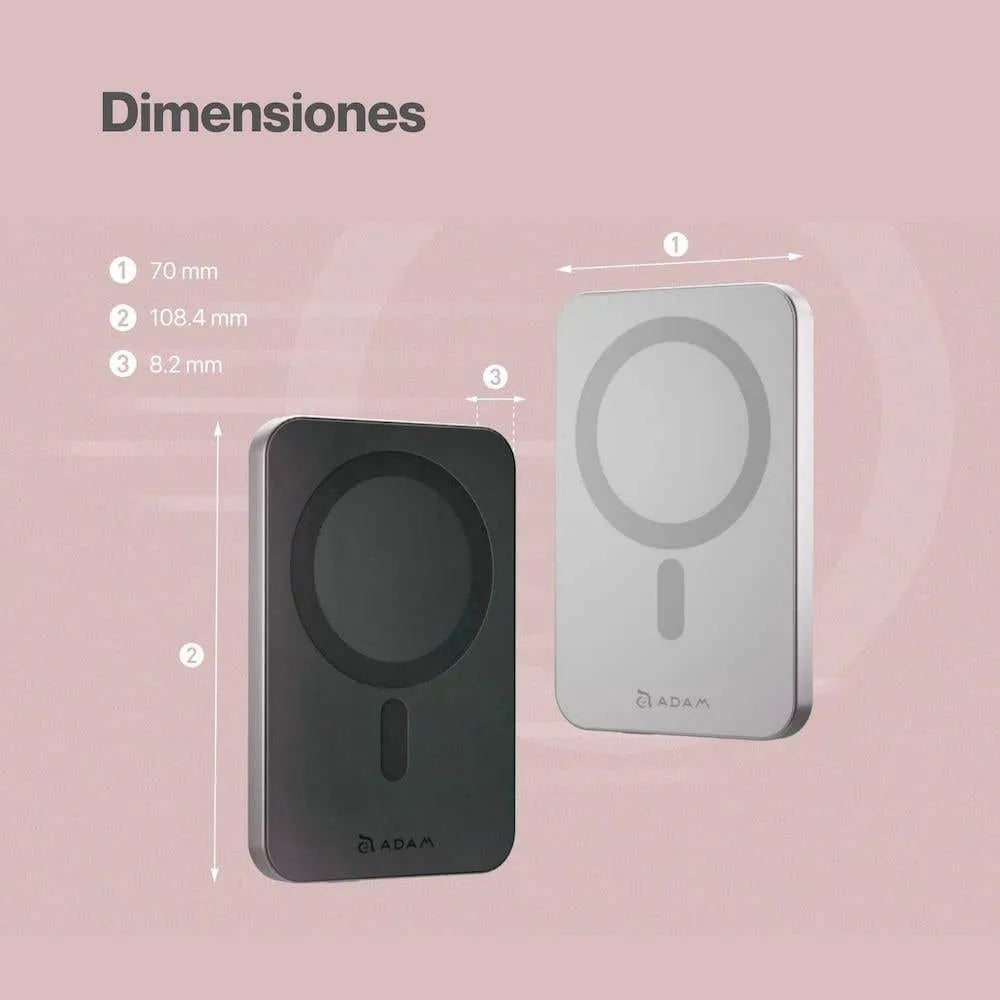 BATERIA ADAM ELEMENTS EXTERNA COMPATIBLE MAGSAFE 5000 MAH GREY