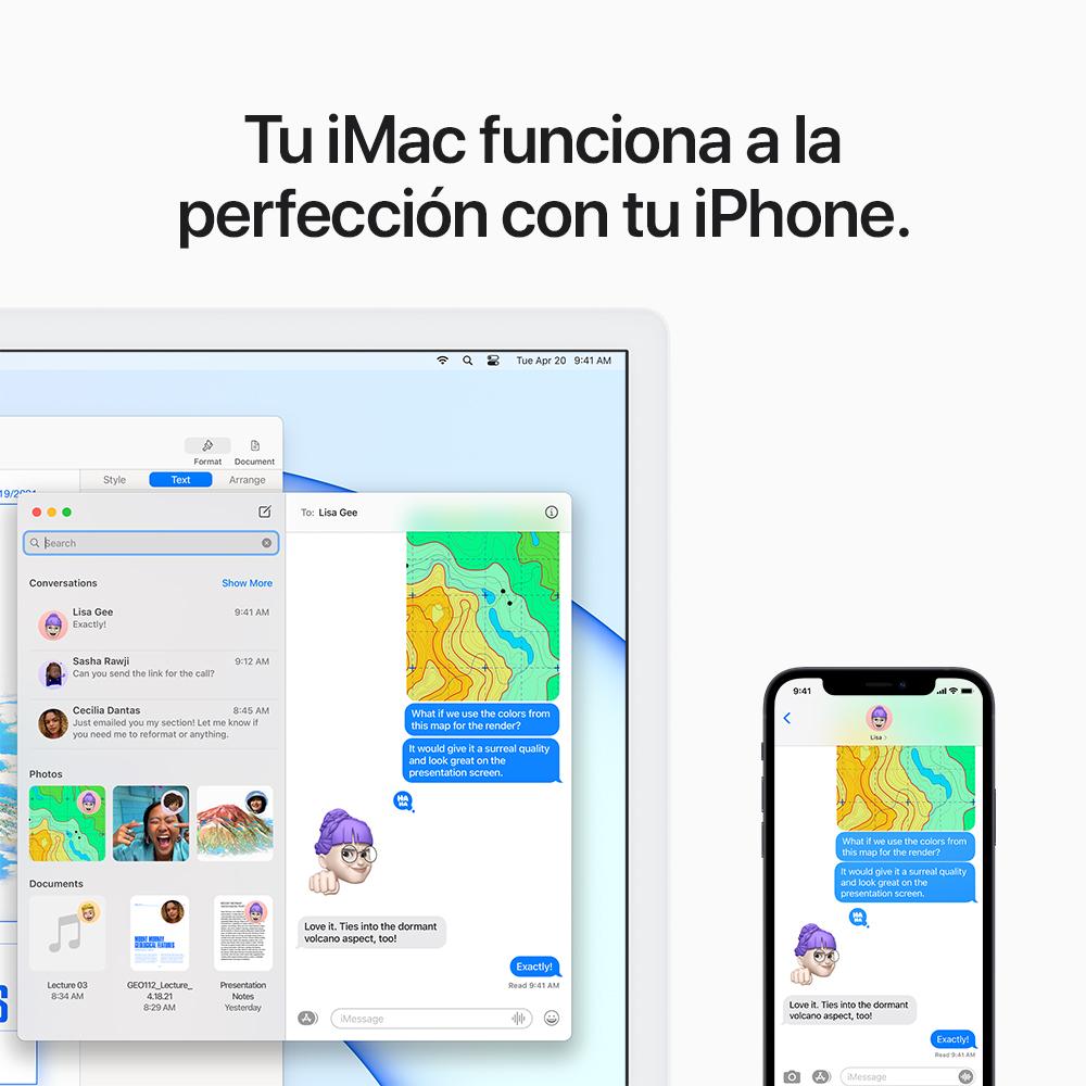 iMac con pantalla Retina 4,5K de 24 pulgadas: Chip M1 de Apple con CPU de ocho núcleos y GPU de siete núcleos, 256 GB SSD - Azul