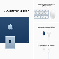 iMac con pantalla Retina 4,5K de 24 pulgadas: Chip M1 de Apple con CPU de ocho núcleos y GPU de ocho núcleos, 256 GB SSD - Plata