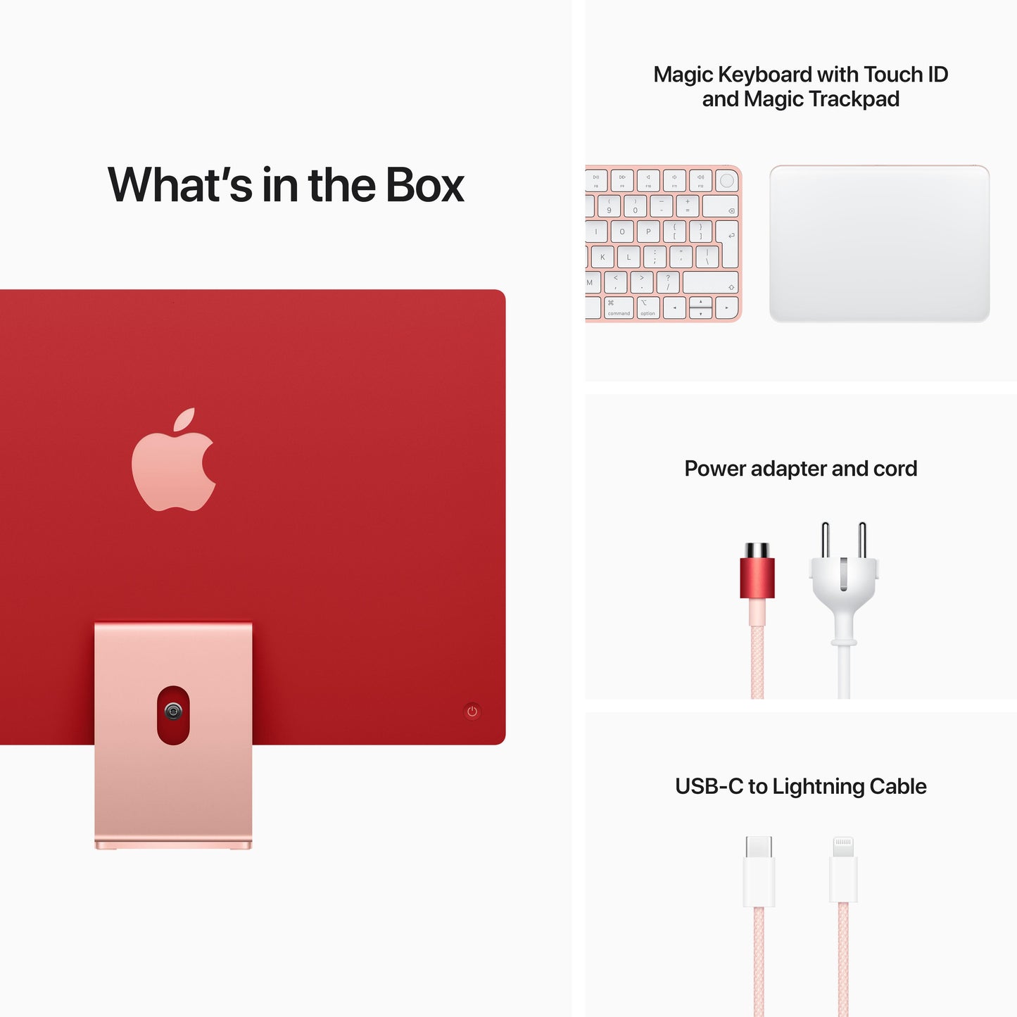 iMac con pantalla Retina 4,5K de 24 pulgadas: Chip M1 de Apple con CPU de ocho núcleos y GPU de ocho núcleos, 256 GB SSD - Rosa