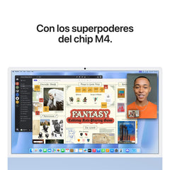 iMac con pantalla Retina 4,5K de 24 pulgadas: Chip M4 de Apple con CPU de 10 núcleos y GPU de 10 núcleos, 512 GB SSD - Azul
