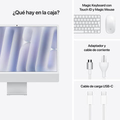 iMac con pantalla Retina 4,5K de 24 pulgadas: Chip M4 de Apple con CPU de 10 núcleos y GPU de 10 núcleos, 512 GB SSD - Plata