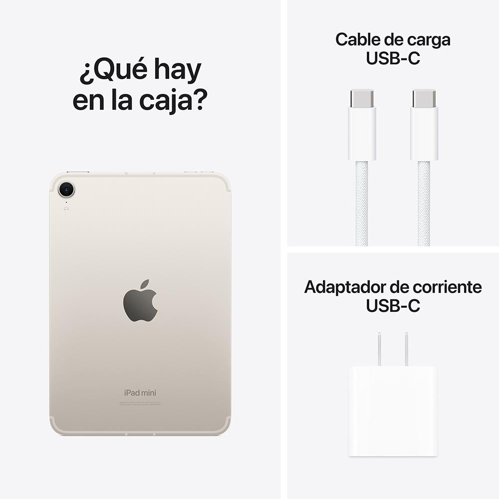 iPad mini Wi-Fi + Cellular 128 GB - Blanco estrella (A17 Pro)