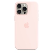 Funda de silicón con MagSafe para el iPhone 15 Pro Max - Rosa claro