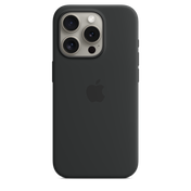 Funda de silicón con MagSafe para el iPhone 15 Pro - Negro