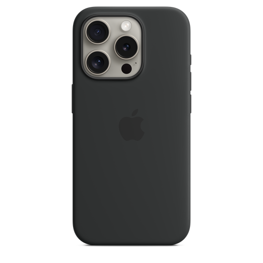 Funda de silicón con MagSafe para el iPhone 15 Pro - Negro