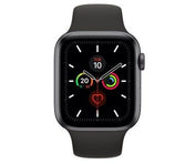 Apple Watch Series 5 GPS • Caja de aluminio negro de 44 mm • Correa deportiva negra