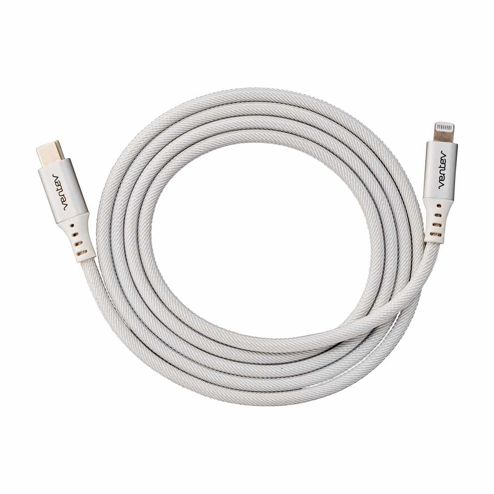 Cable de aleación Ventev USB-C a Lightning - Blanco
