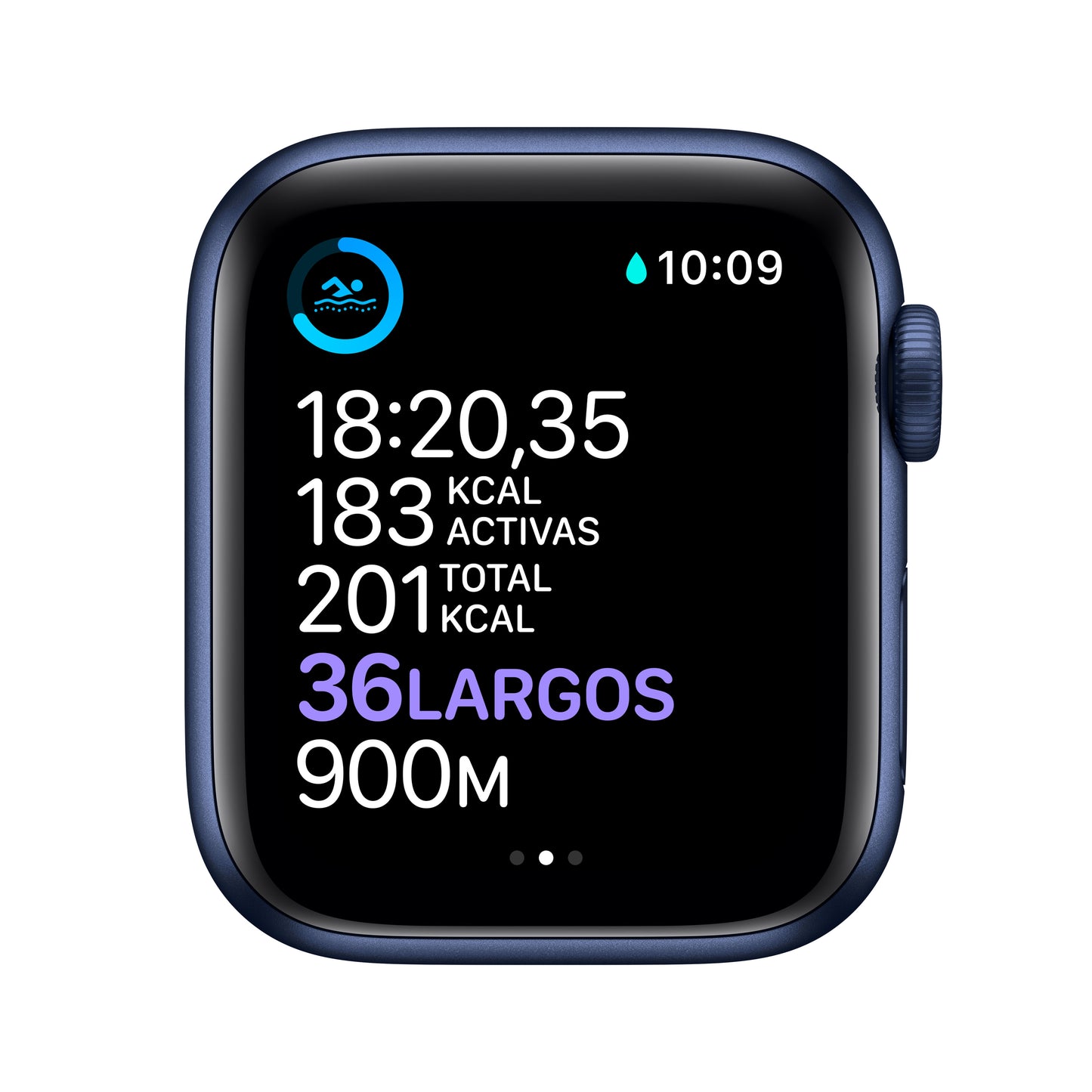 Apple Watch Series 6 (GPS) - Caja de aluminio en azul de 40 mm - Correa deportiva azul marino intenso - Talla única