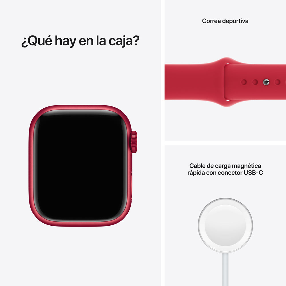 Apple Watch Series 7 (GPS + Cellular) - Caja de aluminio (PRODUCT)RED de 41 mm - Correa deportiva (PRODUCT)RED - Talla única