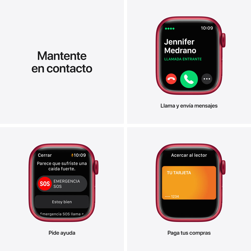 Apple Watch Series 7 (GPS + Cellular) - Caja de aluminio (PRODUCT)RED de 41 mm - Correa deportiva (PRODUCT)RED - Talla única