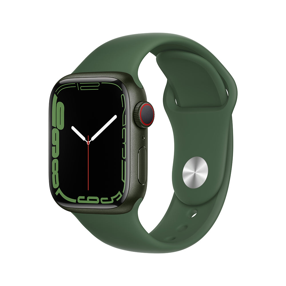 Apple Watch Series 7 (GPS + Cellular) - Caja de aluminio en verde de 41 mm - Correa deportiva verde trébol - Talla única
