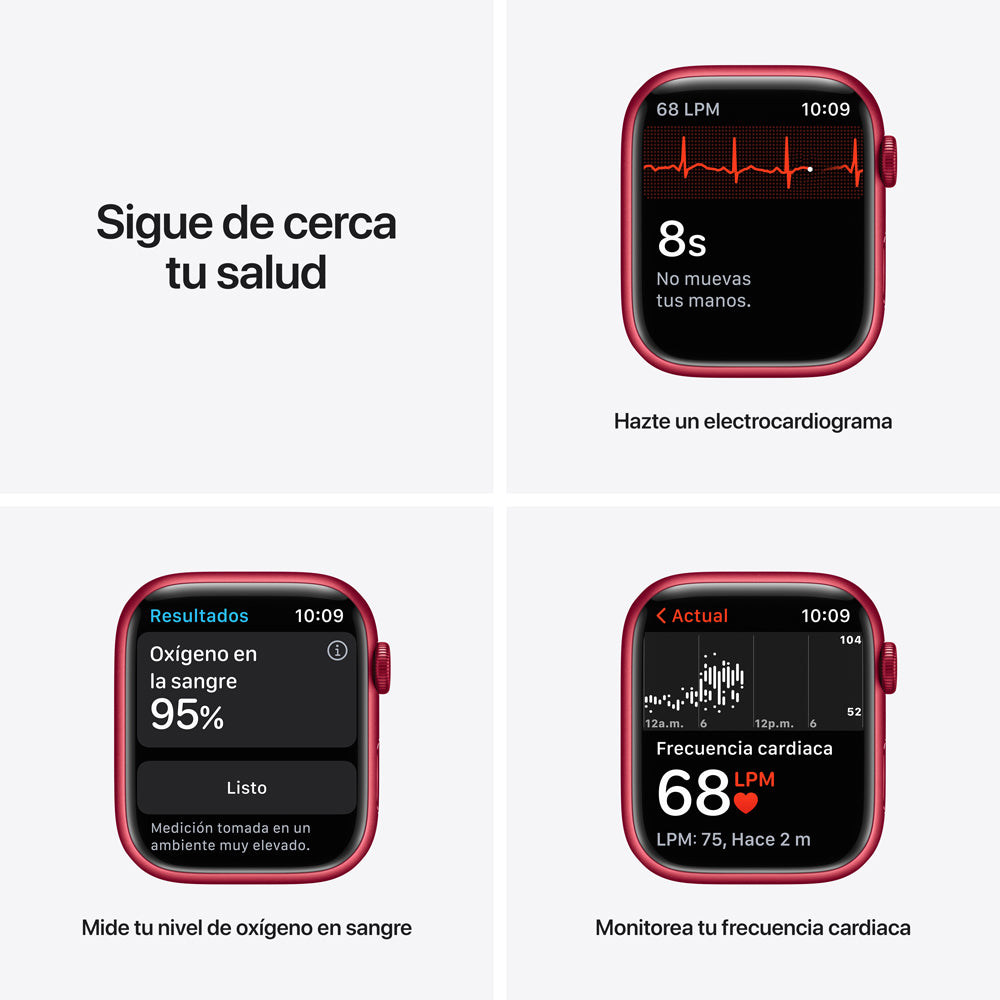 Apple Watch Series 7 (GPS) - Caja de aluminio (PRODUCT)RED de 45 mm - Correa deportiva (PRODUCT)RED - Talla única