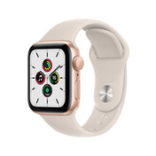 Apple Watch SE (GPS) - Caja de aluminio en oro de 40 mm - Correa deportiva blanco estelar - Talla única