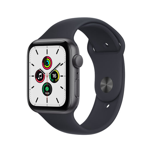 Apple Watch SE (GPS) - Caja de aluminio en gris espacial de 44 mm - Correa deportiva en color medianoche - Talla única