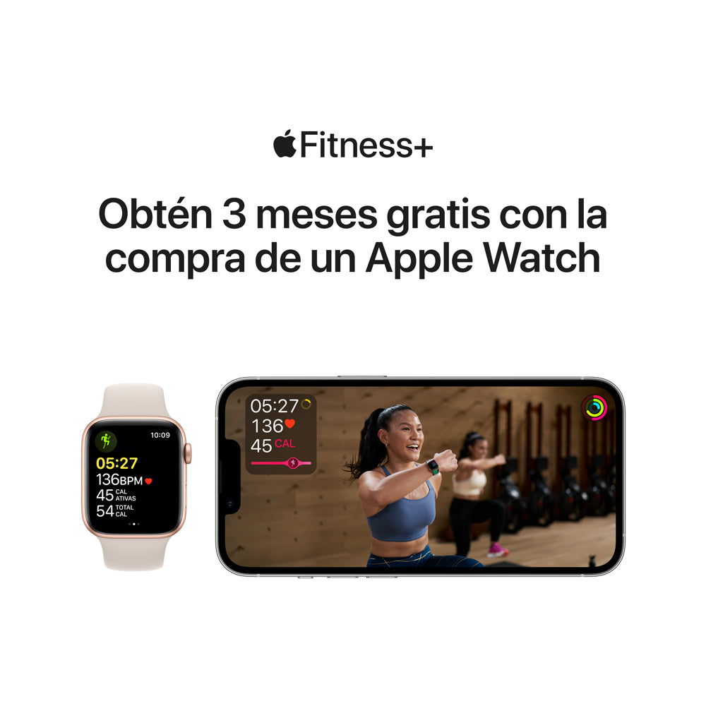 Apple Watch SE (GPS) - Caja de aluminio en oro de 44 mm - Correa deportiva blanco estrella - Talla única