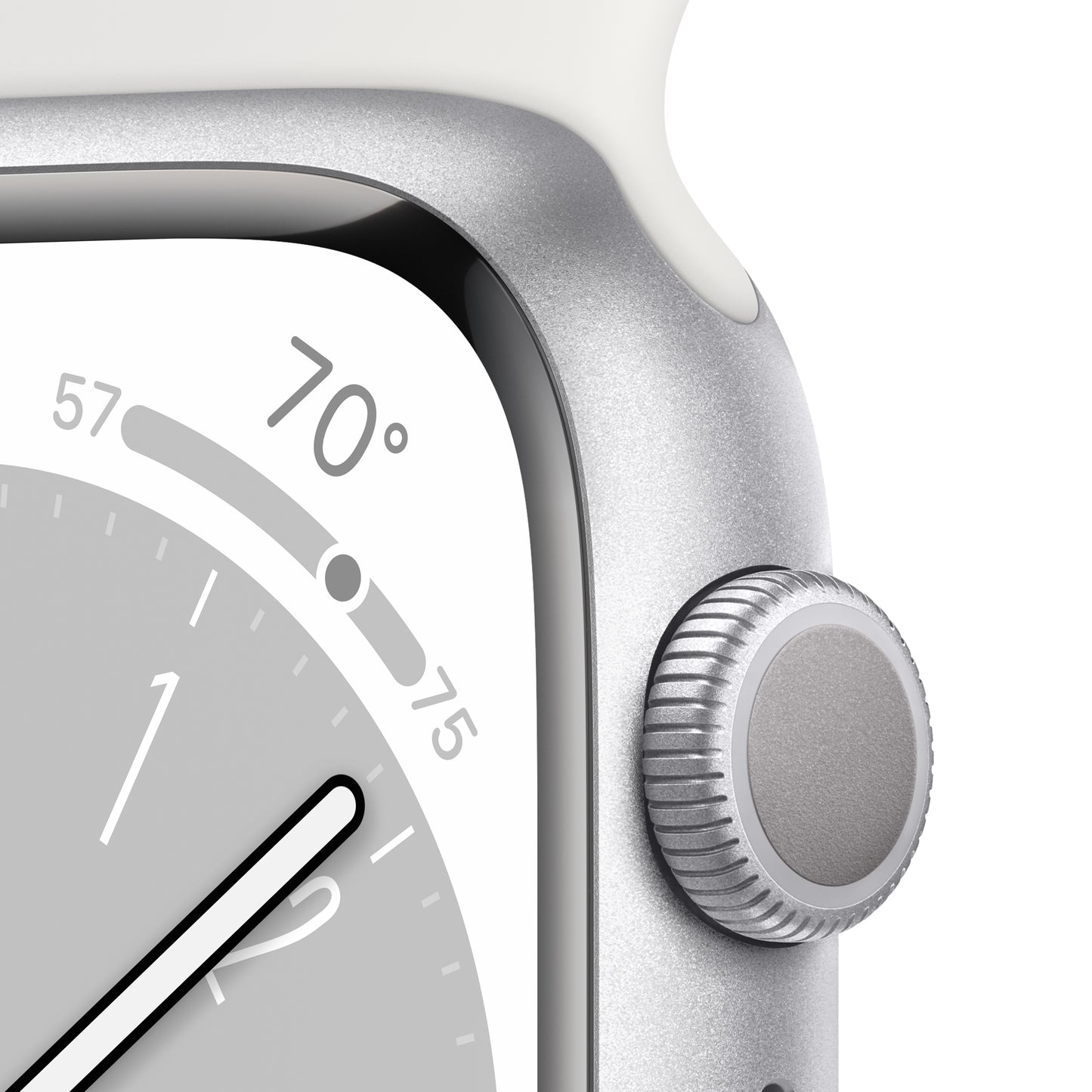 Apple Watch Series 8 (GPS) - Caja de aluminio en plata de 41 mm - Correa deportiva blanca - Talla única