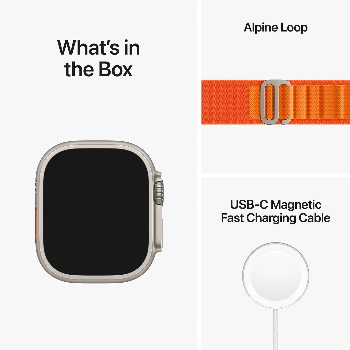 Apple Watch Ultra (GPS + Cellular) - Caja de titanio de 49 mm - Correa Loop Alpine naranja - Talla L