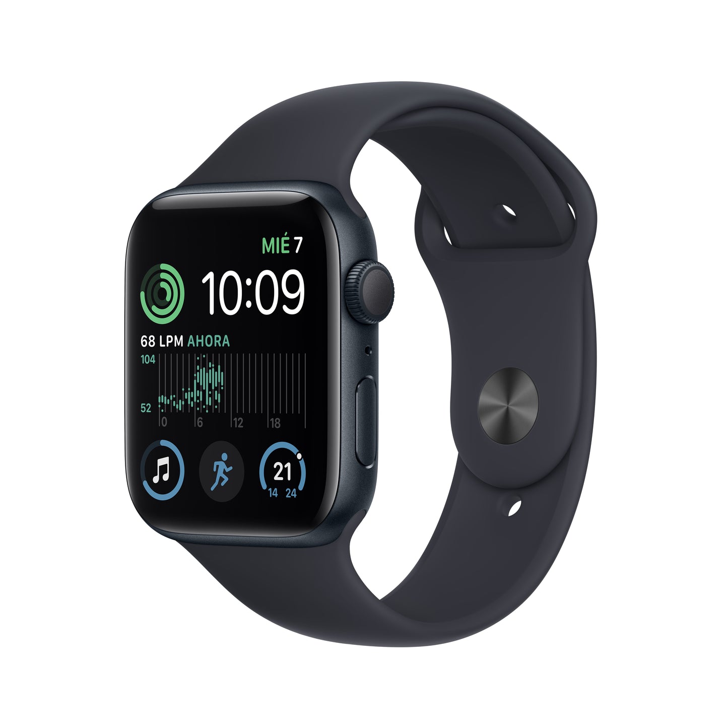 Apple Watch SE (GPS) - Caja de aluminio en color medianoche de 44 mm - Correa deportiva en color medianoche - Talla S/M