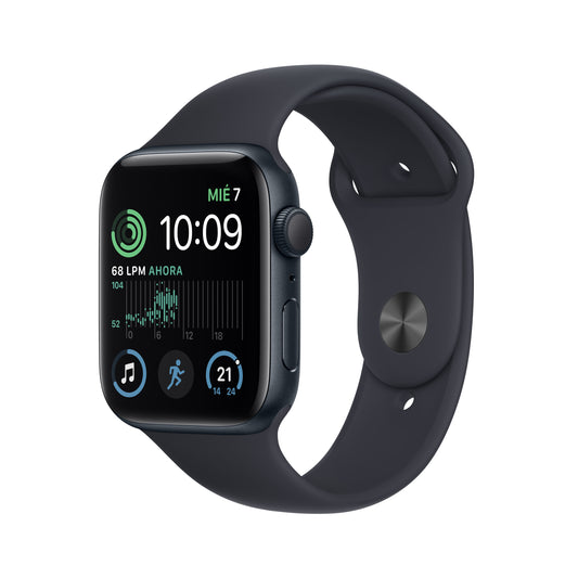 Apple Watch SE (GPS) - Caja de aluminio en color medianoche de 44 mm - Correa deportiva en color medianoche - Talla única