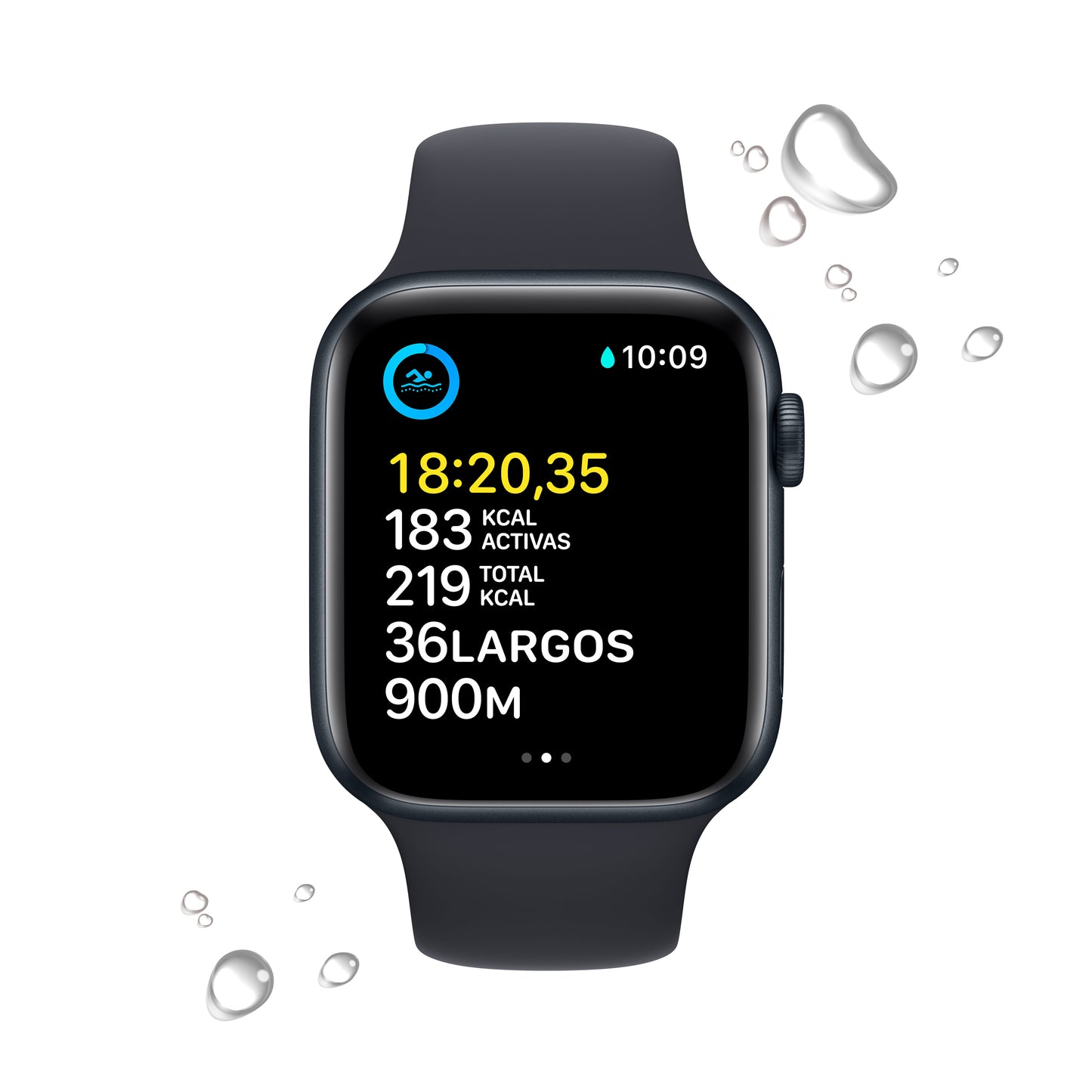 Apple Watch SE (GPS) - Caja de aluminio en color medianoche de 44 mm - Correa deportiva en color medianoche - Talla S/M